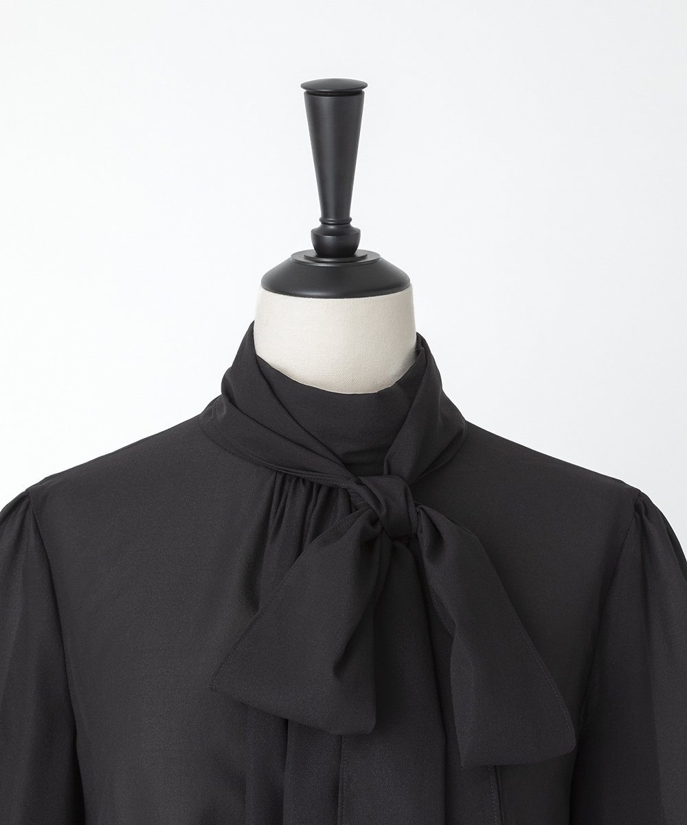 EAUVIRE ボウタイブラウス ブラック