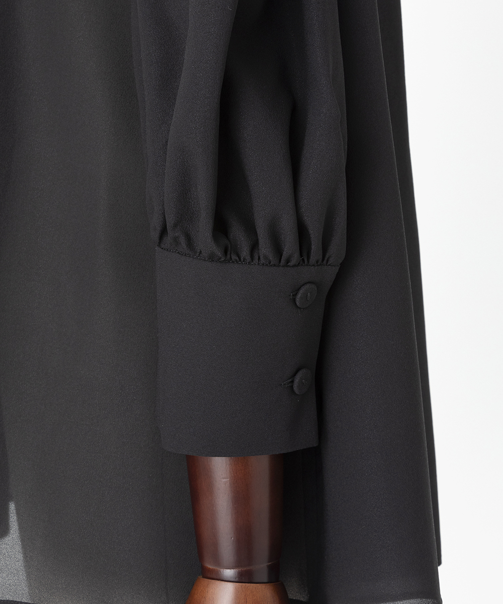 EAUVIRE ボウタイブラウス ブラック