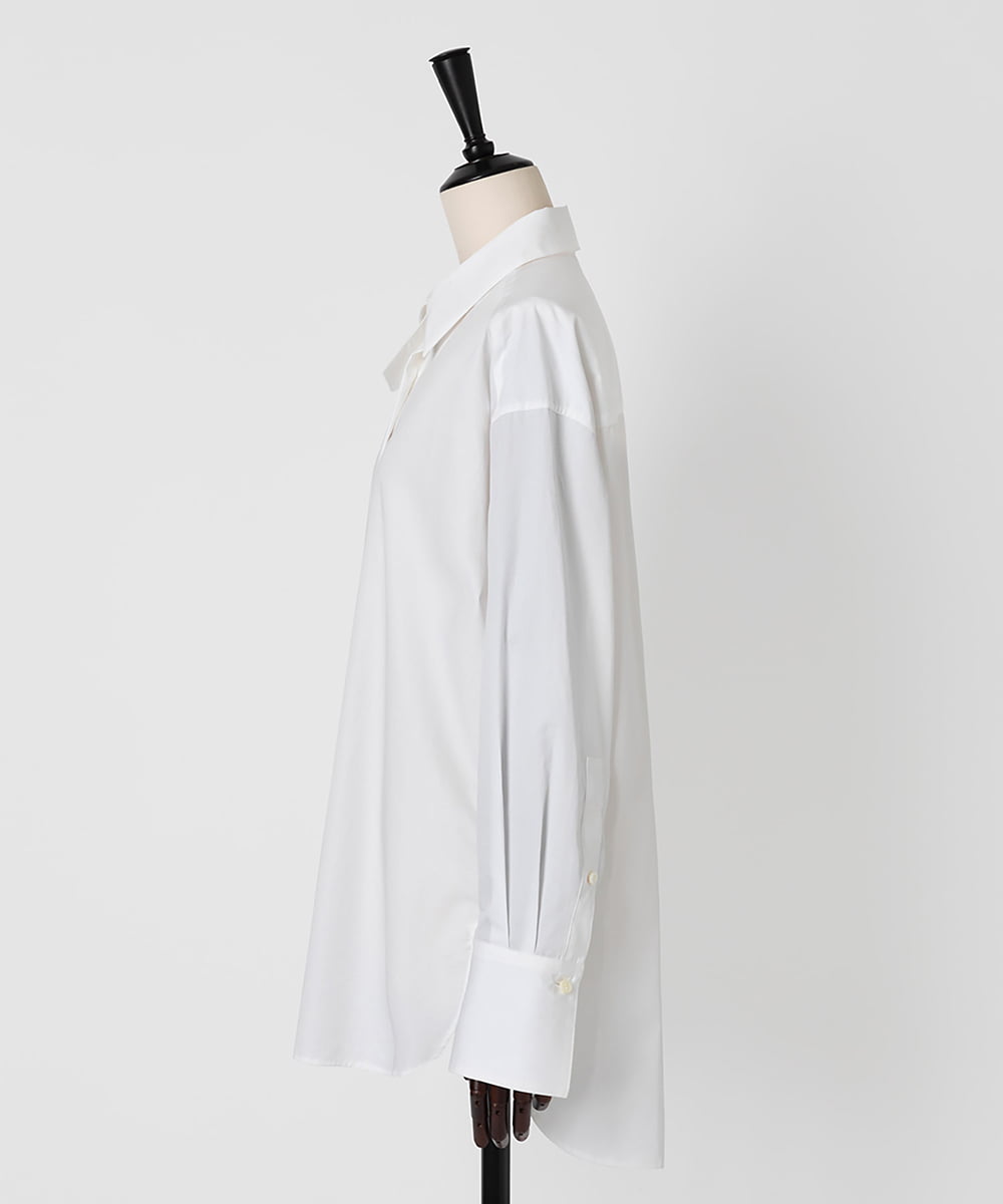 EAUVIRE スロートタブ付きシャツ ホワイト