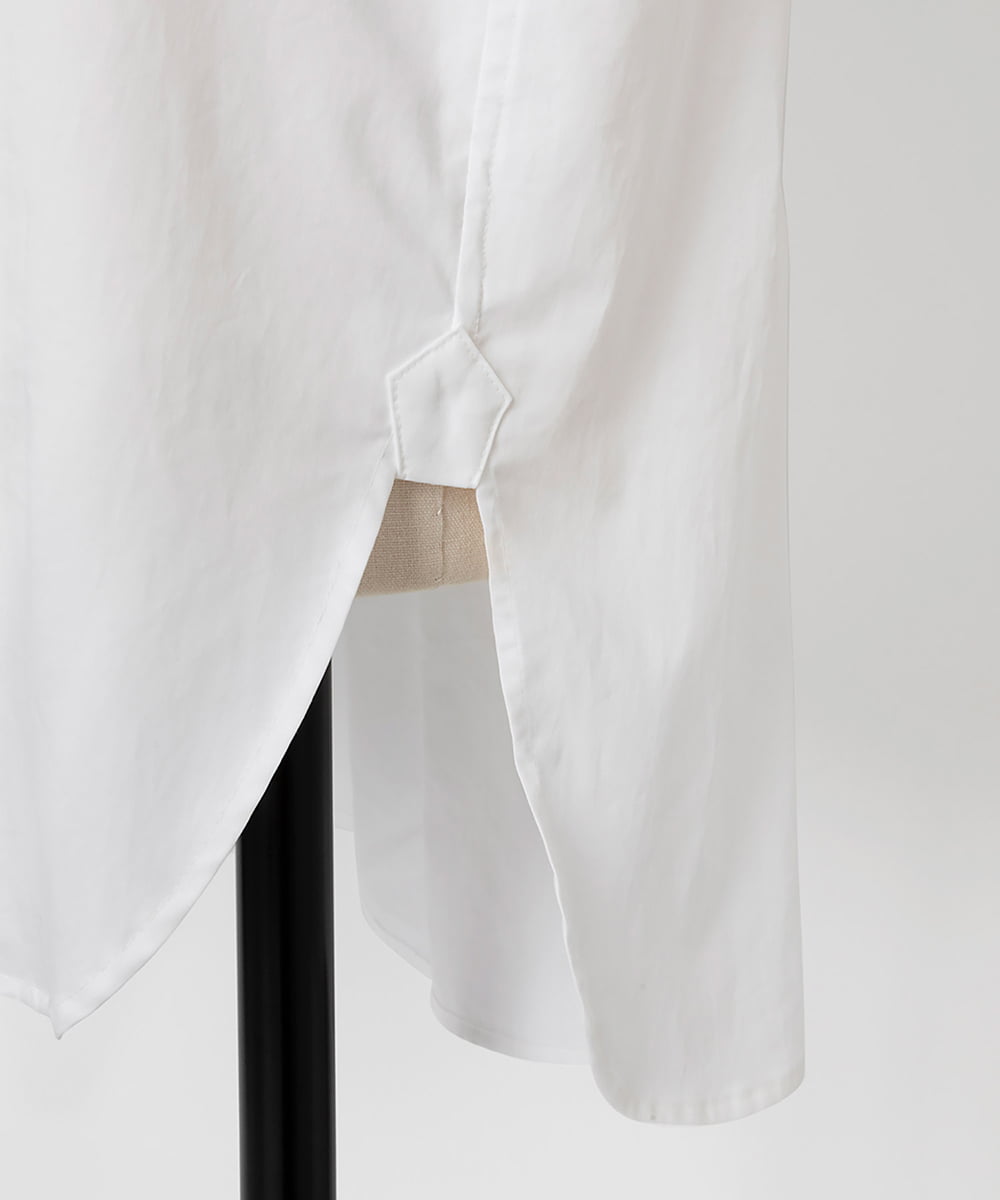 EAUVIRE スロートタブ付きシャツ ホワイト