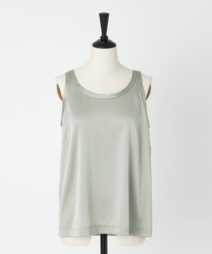 EAUVIRE ウォッシャブルシルクタンクトップ ネイビー