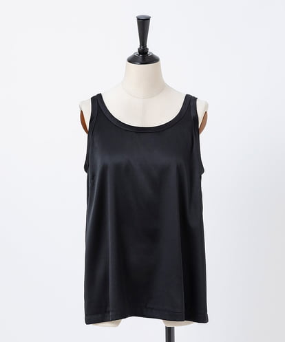 EAUVIRE ウォッシャブルシルクタンクトップ ネイビー