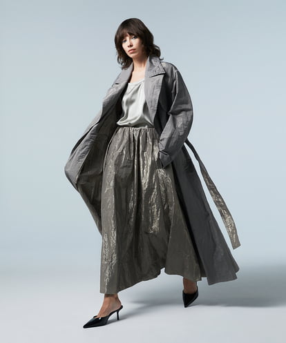 EAUVIRE ウォッシャブルシルクタンクトップ ネイビー