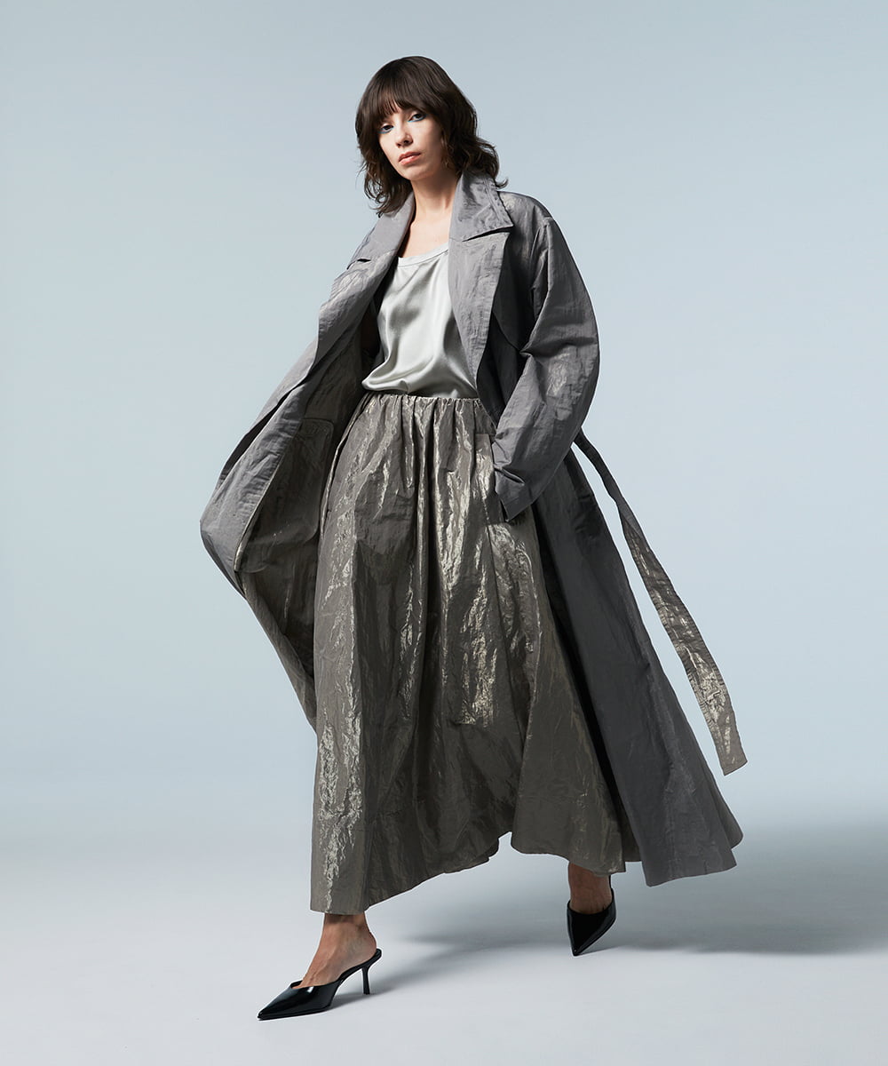 EAUVIRE ウォッシャブルシルクタンクトップ ネイビー