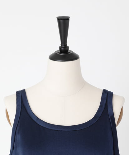 EAUVIRE ウォッシャブルシルクタンクトップ ネイビー