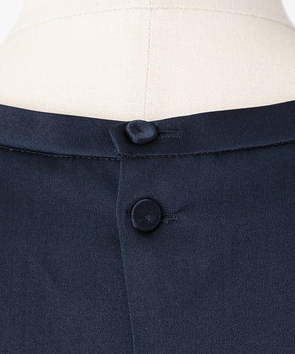 EAUVIRE ウォッシャブルシルクノースリーブブラウス ネイビー