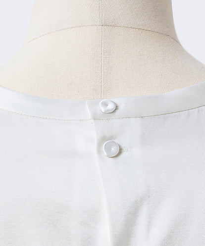 EAUVIRE ウォッシャブルシルクノースリーブブラウス ネイビー