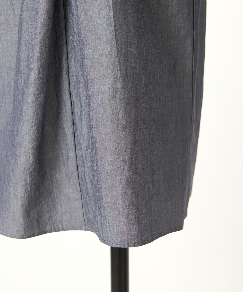 EAUVIRE シャンブレーボウタイブラウス ネイビー