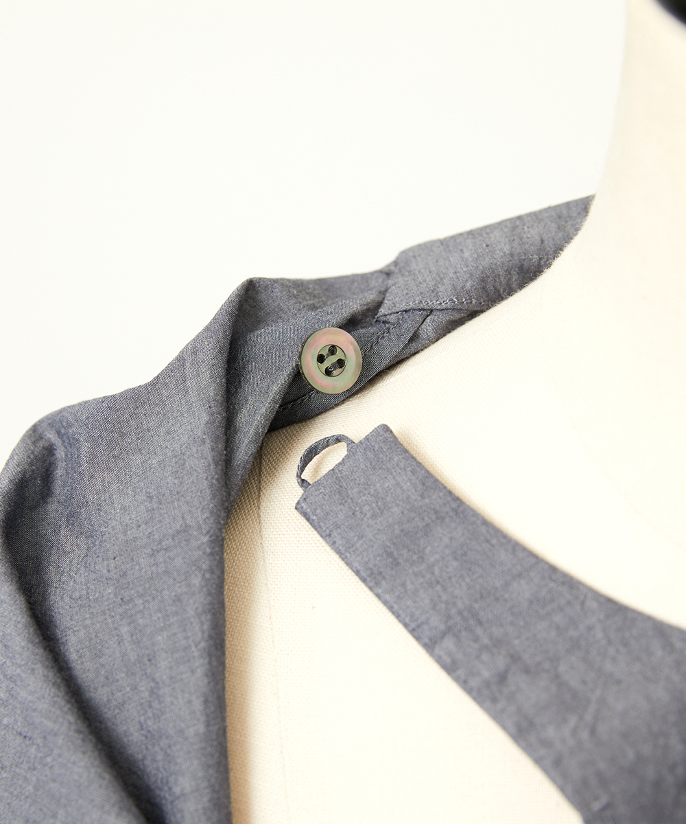 EAUVIRE シャンブレーボウタイブラウス ネイビー