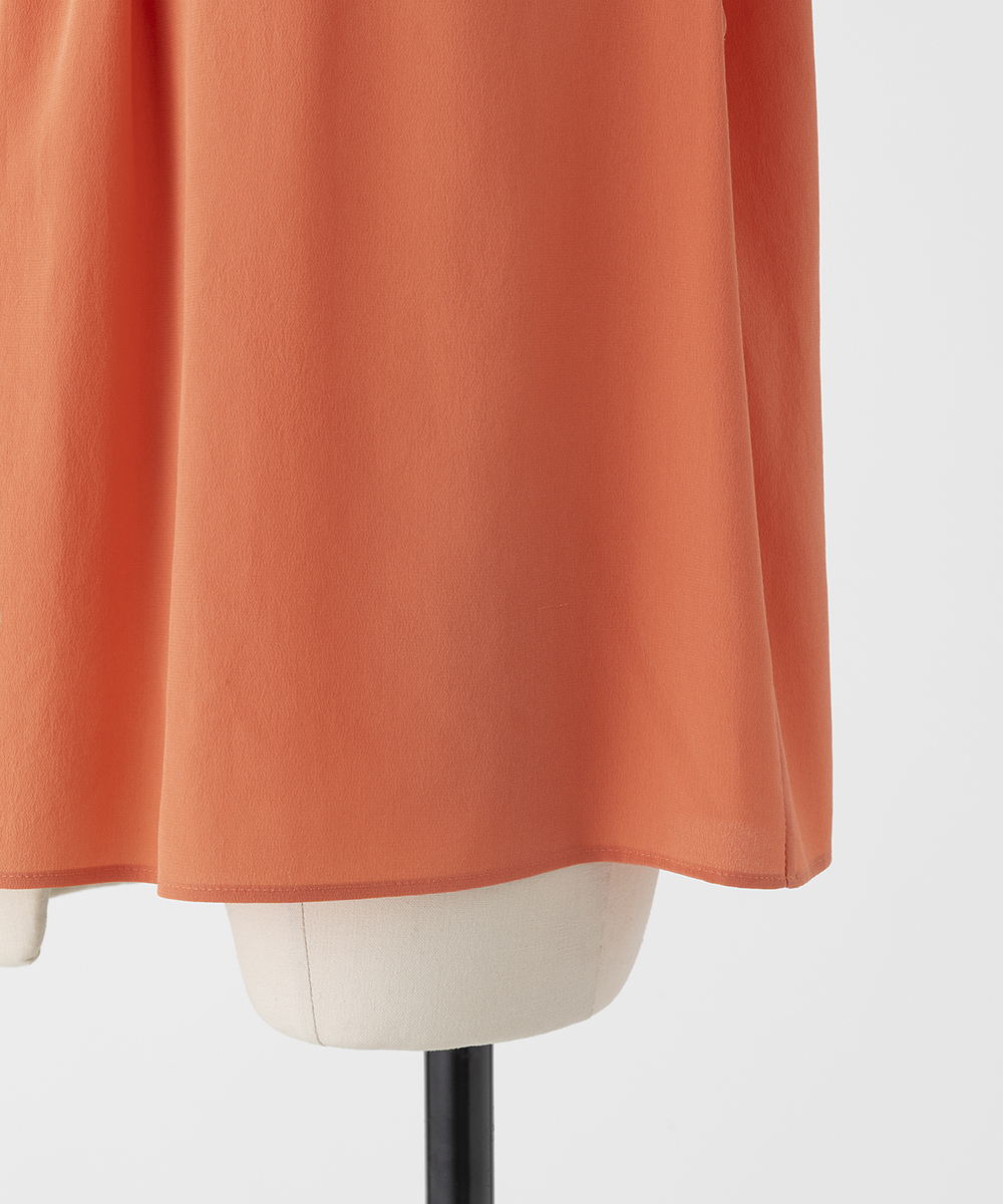 EAUVIRE タックハイネックブラウス ホワイト