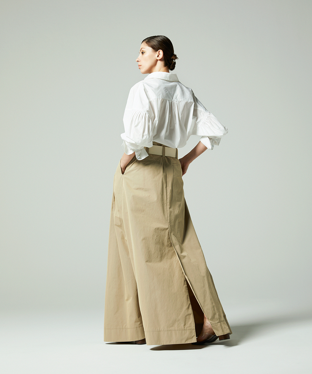 EAUVIRE タフタドルマンシャツ ホワイト