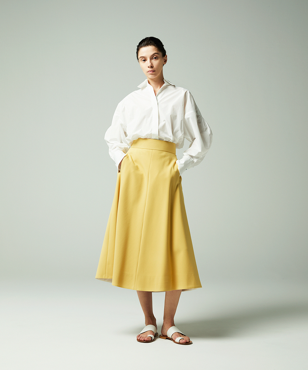 EAUVIRE タフタドルマンシャツ ホワイト