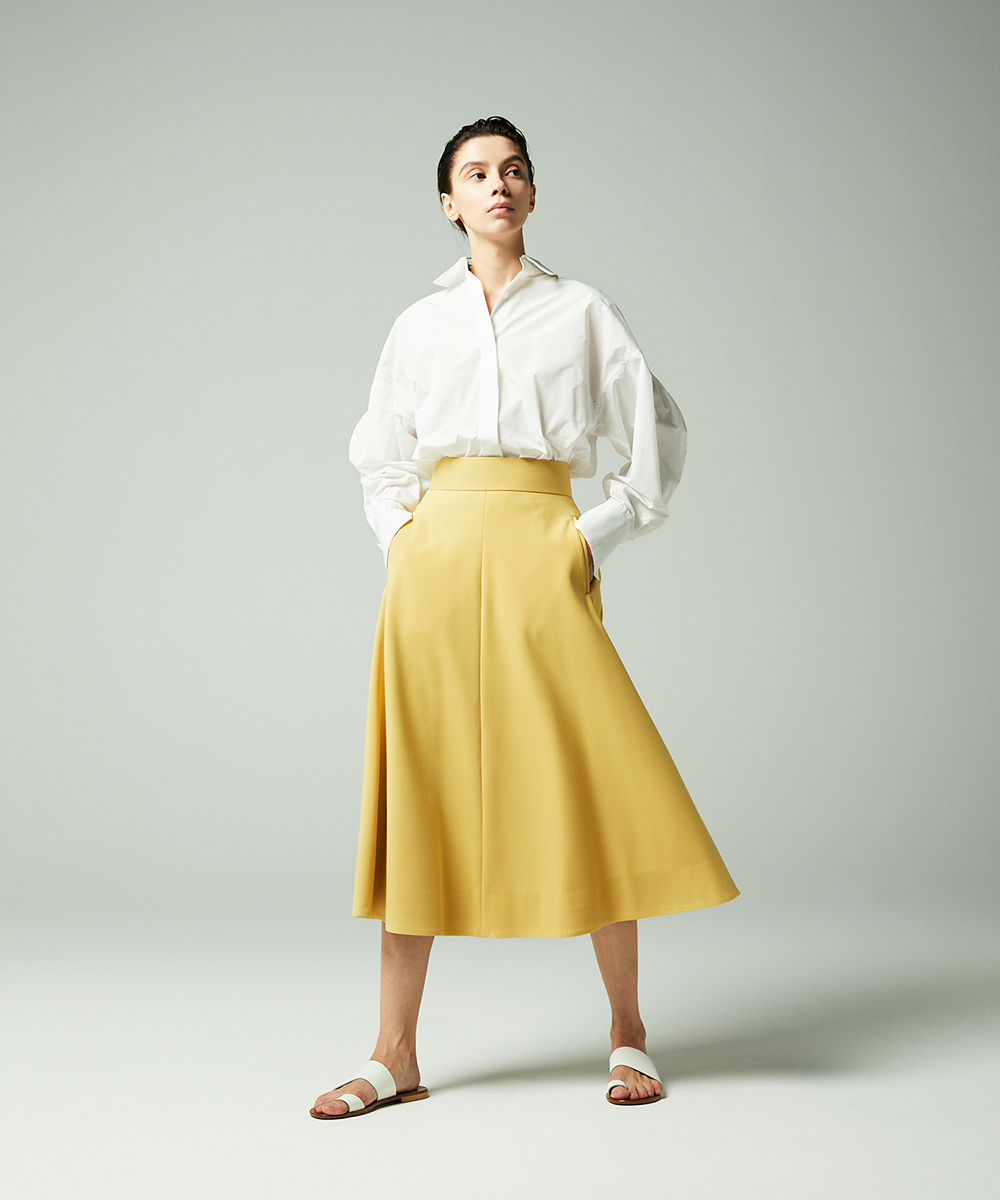 EAUVIRE タフタドルマンシャツ ホワイト