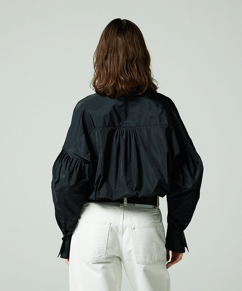 EAUVIRE タフタドルマンシャツ ホワイト