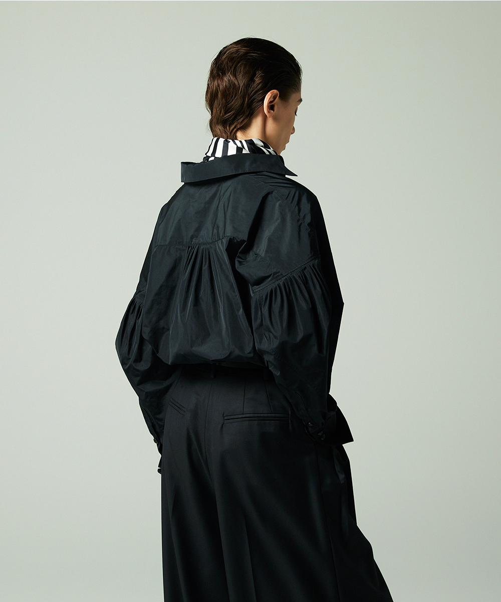 EAUVIRE タフタドルマンシャツ ホワイト