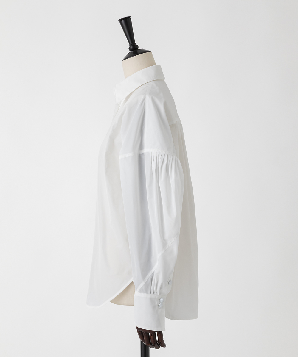 EAUVIRE タフタドルマンシャツ ホワイト