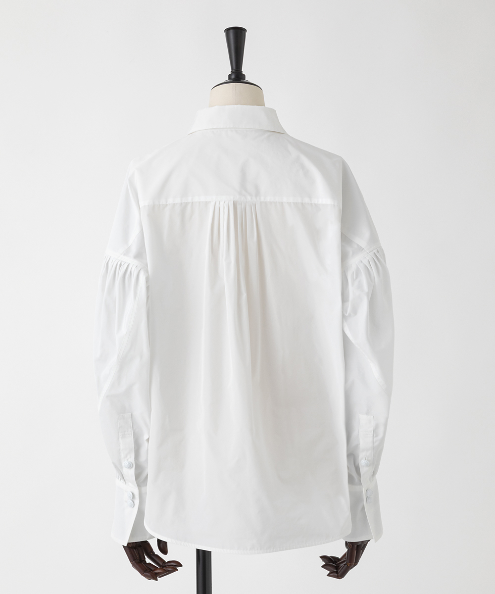 EAUVIRE タフタドルマンシャツ ホワイト