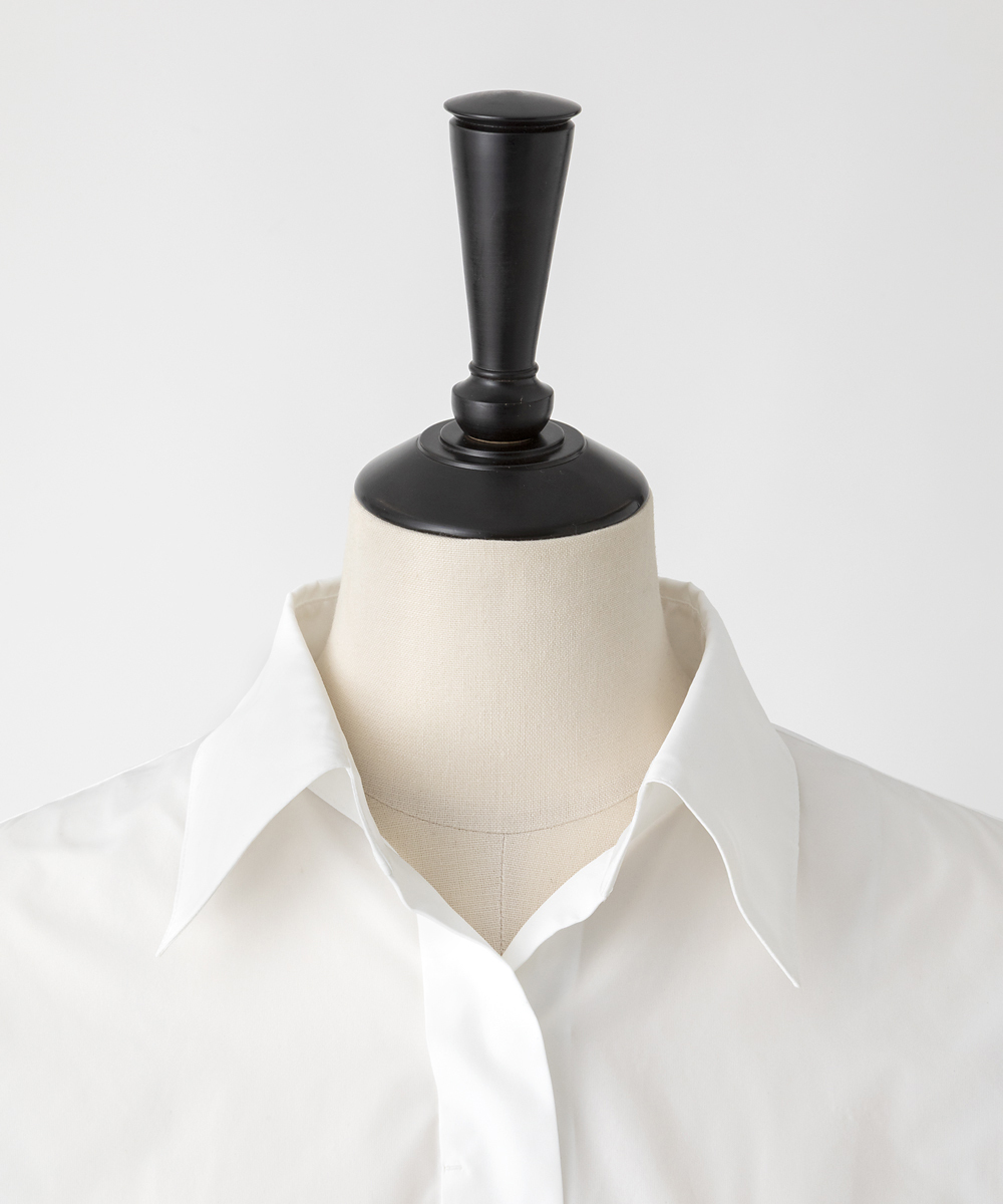 EAUVIRE タフタドルマンシャツ ホワイト