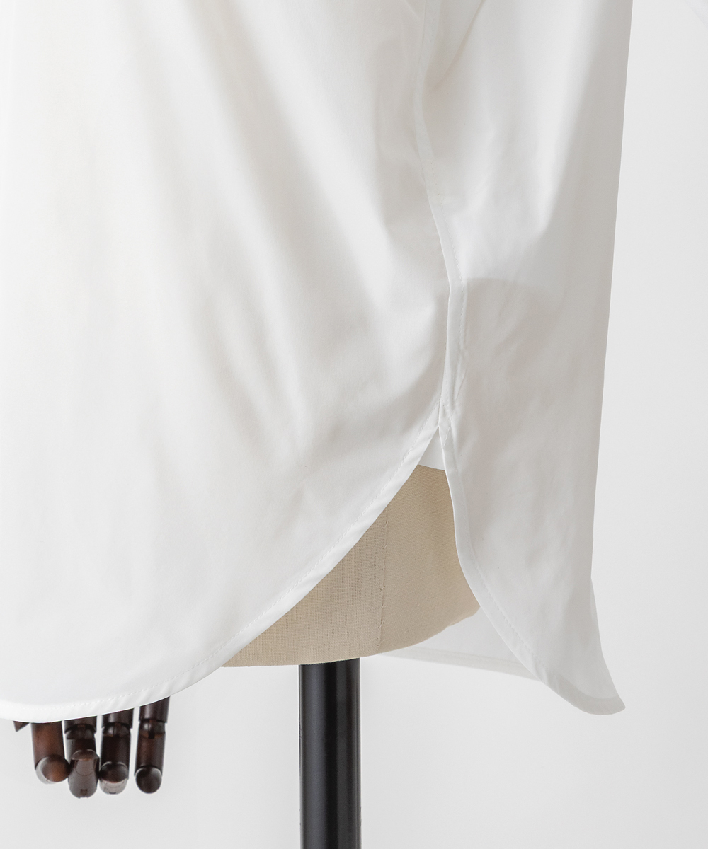 EAUVIRE タフタドルマンシャツ ホワイト