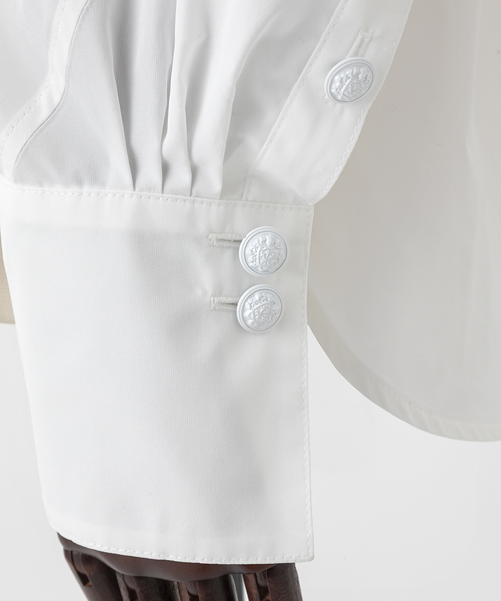 EAUVIRE タフタドルマンシャツ ホワイト