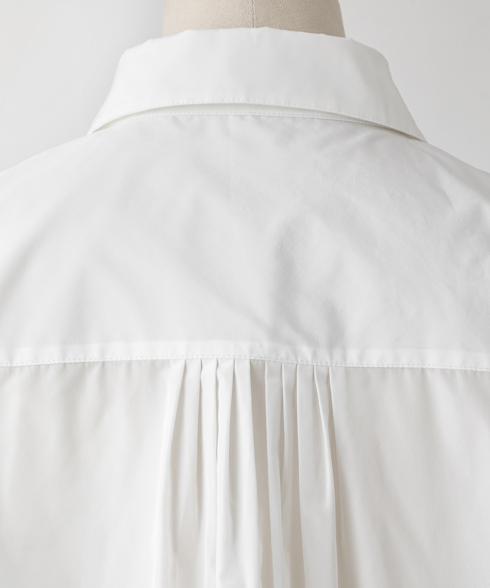 EAUVIRE タフタドルマンシャツ ホワイト