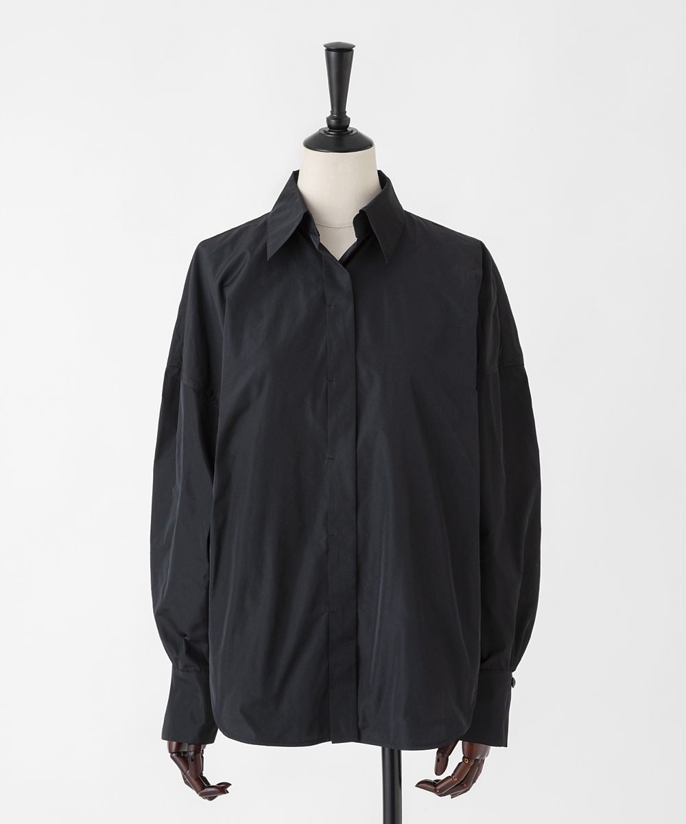 EAUVIRE タフタドルマンシャツ ホワイト