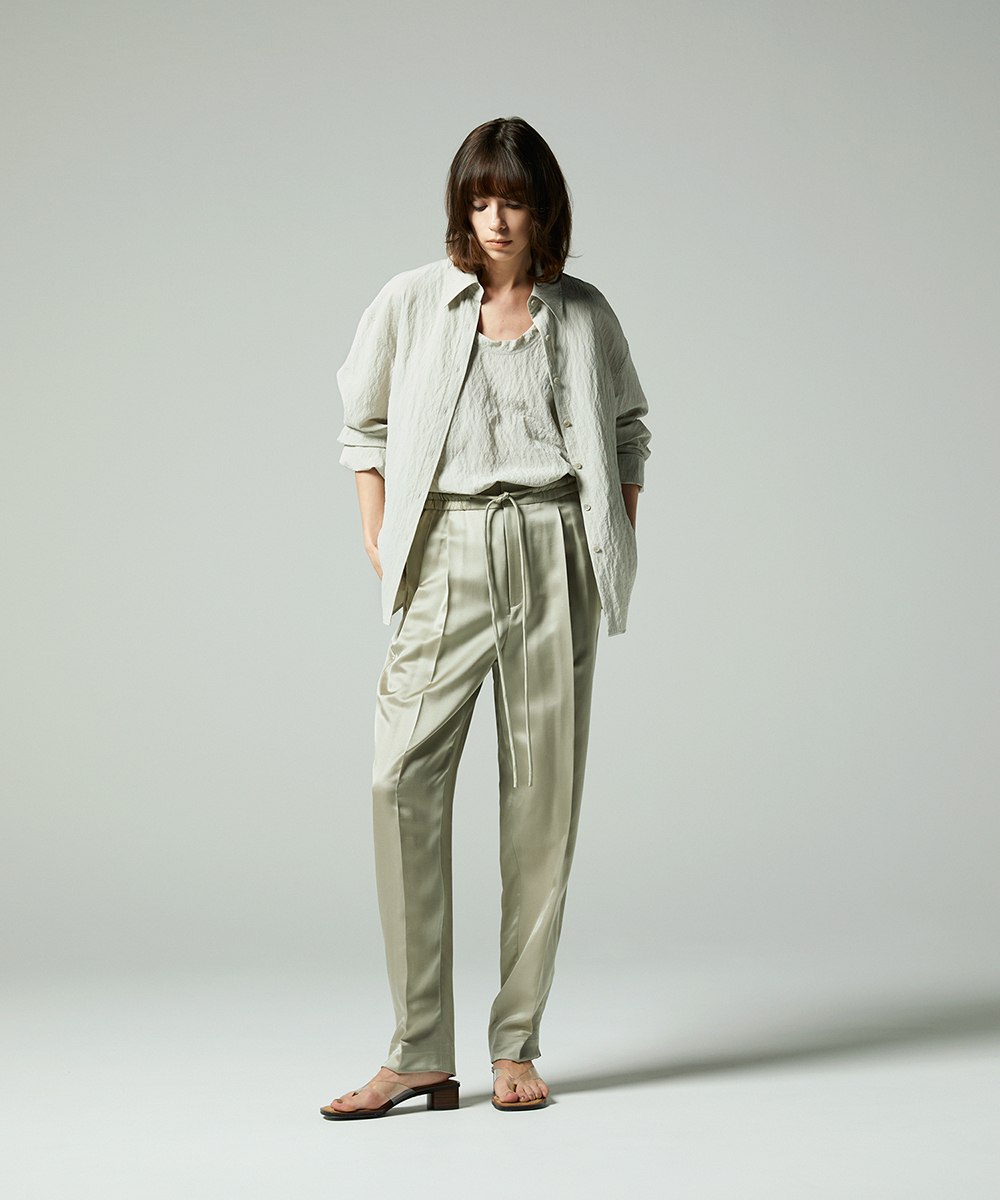 EAUVIRE シルクナイロンシャツ ライトグレー