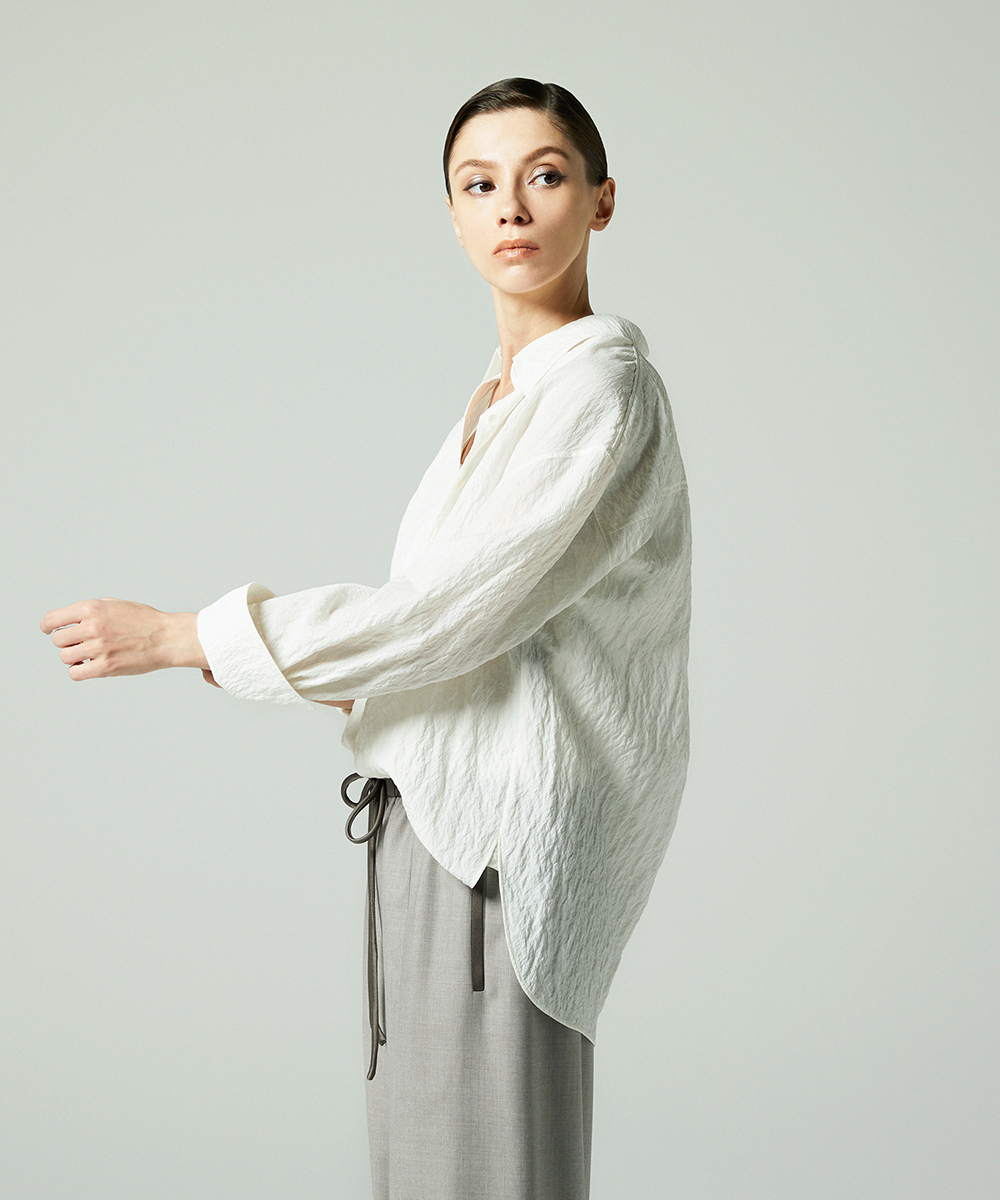 EAUVIRE シルクナイロンシャツ ライトグレー