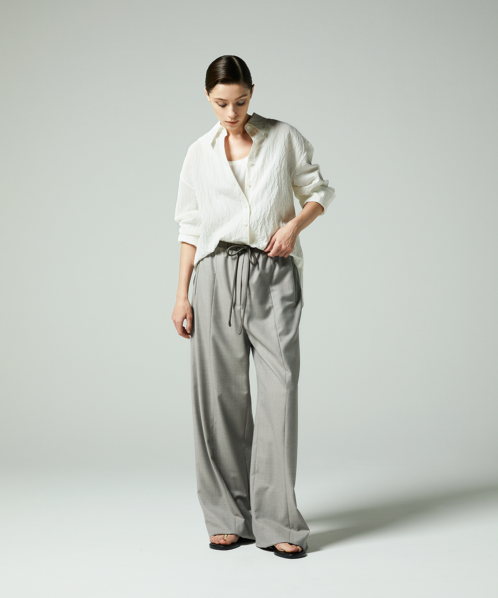 EAUVIRE シルクナイロンシャツ ライトグレー