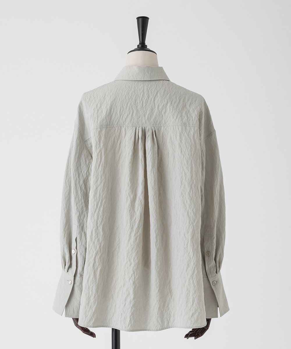 EAUVIRE シルクナイロンシャツ ライトグレー