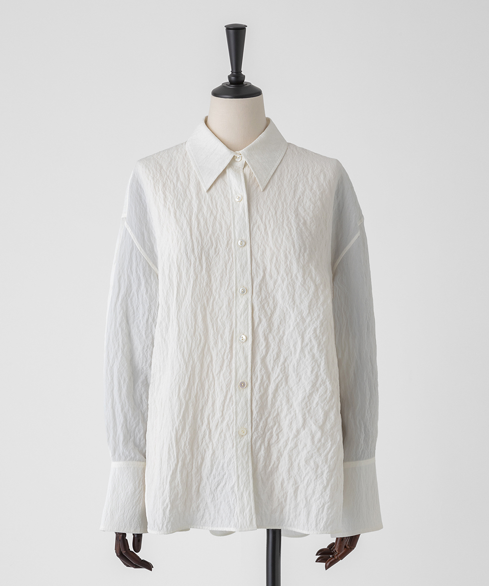EAUVIRE シルクナイロンシャツ ライトグレー