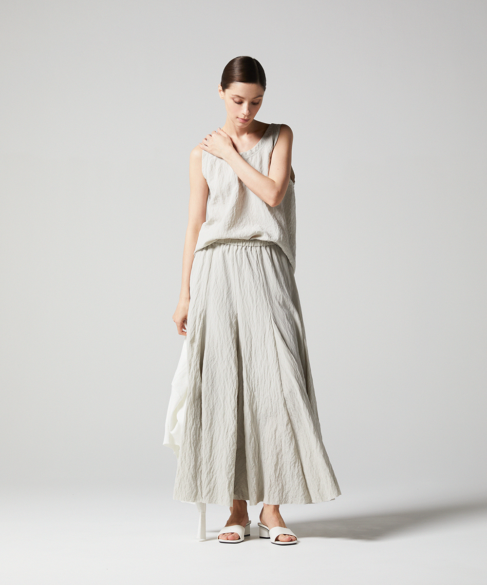 EAUVIRE シルクナイロンタンクトップ ライトグレー