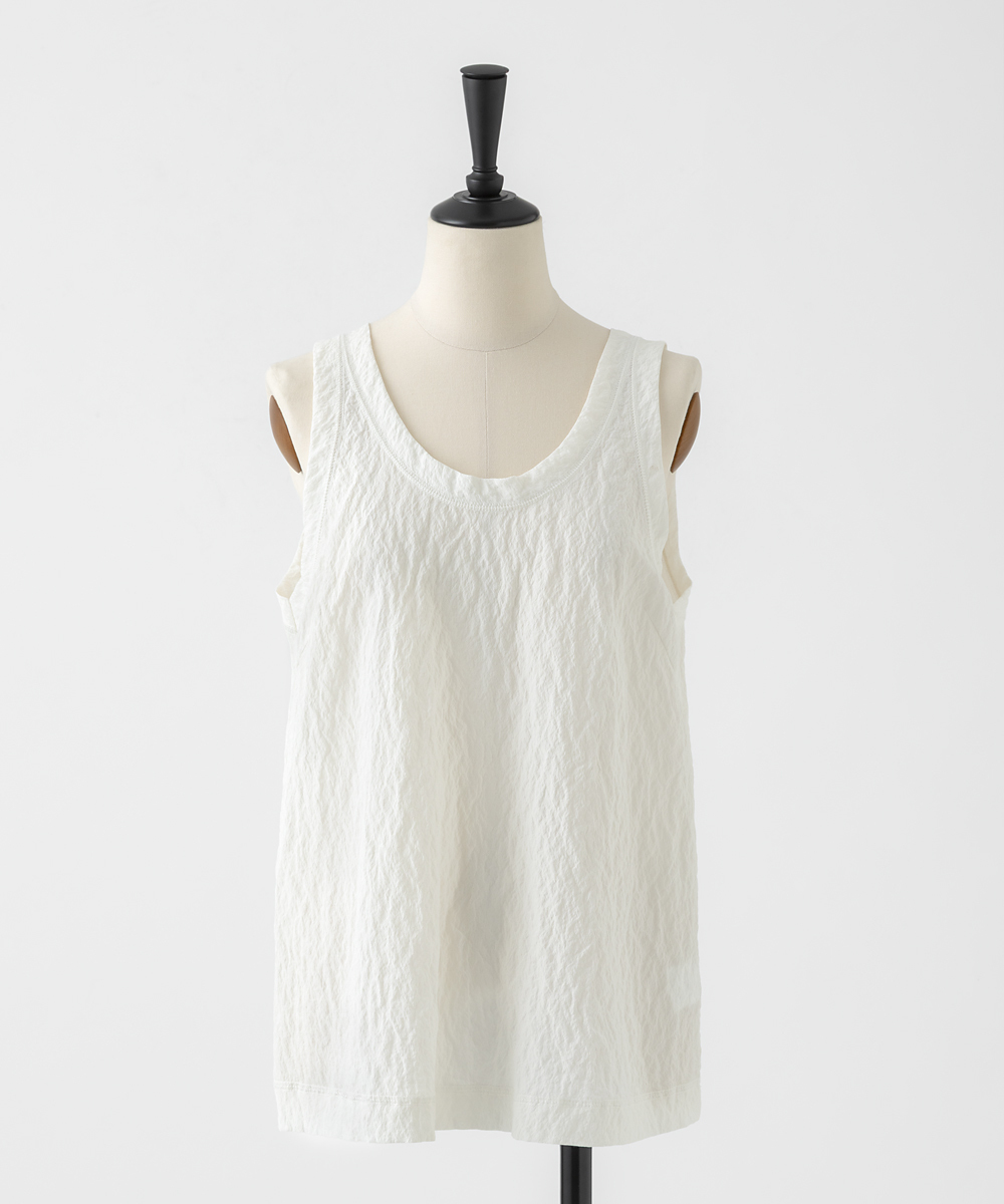 EAUVIRE シルクナイロンタンクトップ ホワイト