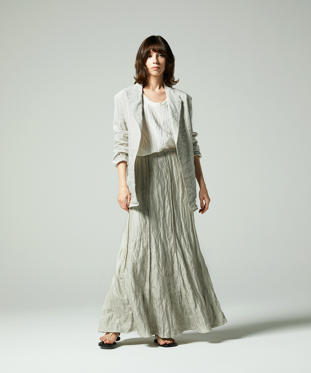 EAUVIRE シルクナイロンタンクトップ ライトグレー