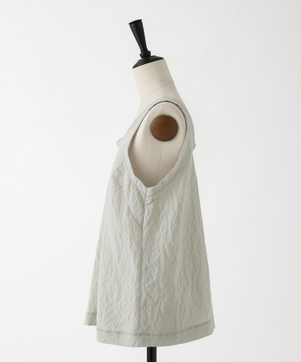 EAUVIRE シルクナイロンタンクトップ ライトグレー