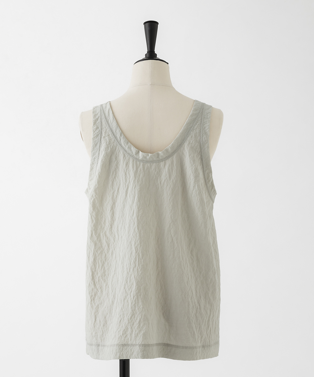 EAUVIRE シルクナイロンタンクトップ ライトグレー