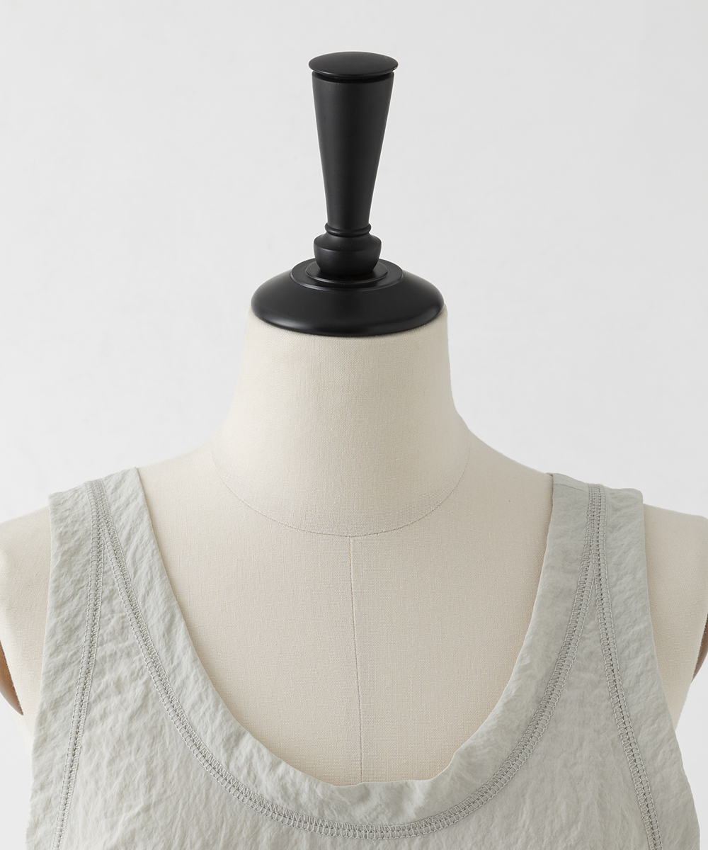 EAUVIRE シルクナイロンタンクトップ ライトグレー