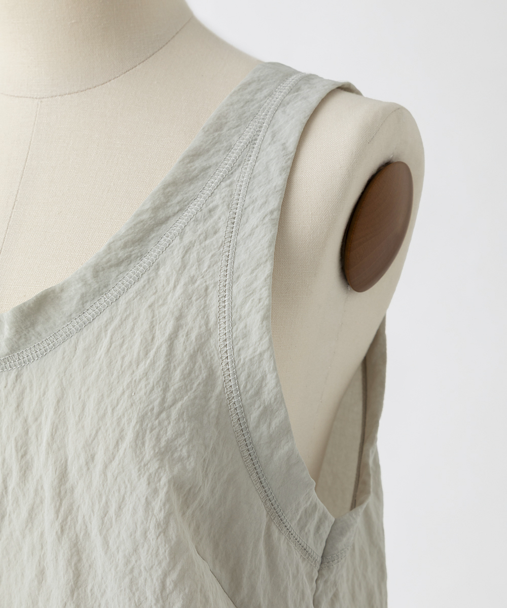 EAUVIRE シルクナイロンタンクトップ ライトグレー