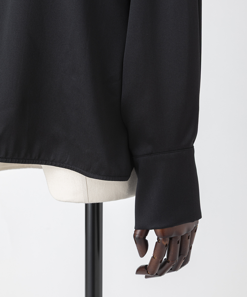 EAUVIRE ウォッシャブルシルクロングスリーブブラウス ブラック