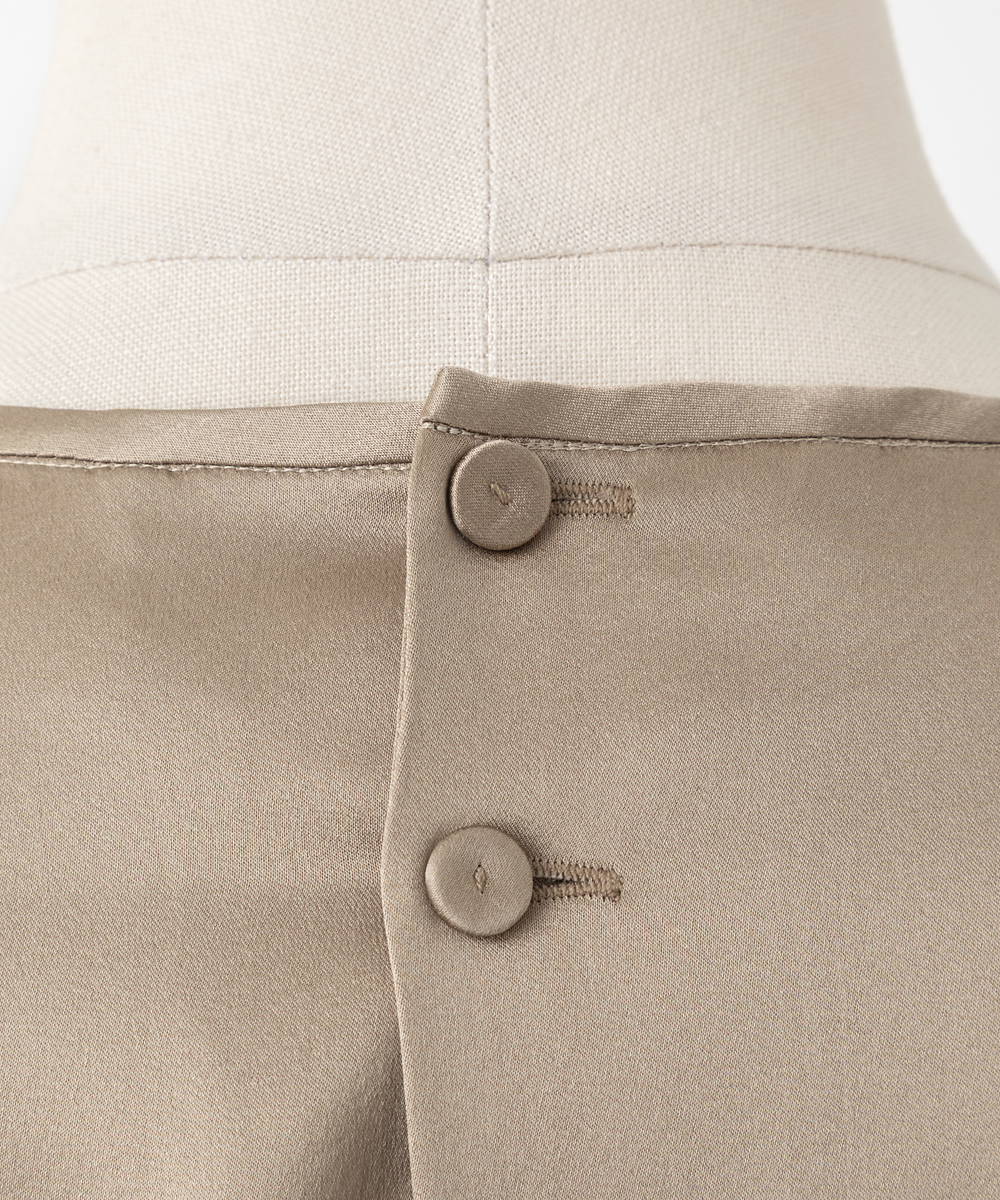 EAUVIRE ウォッシャブルシルクロングスリーブブラウス ブラック