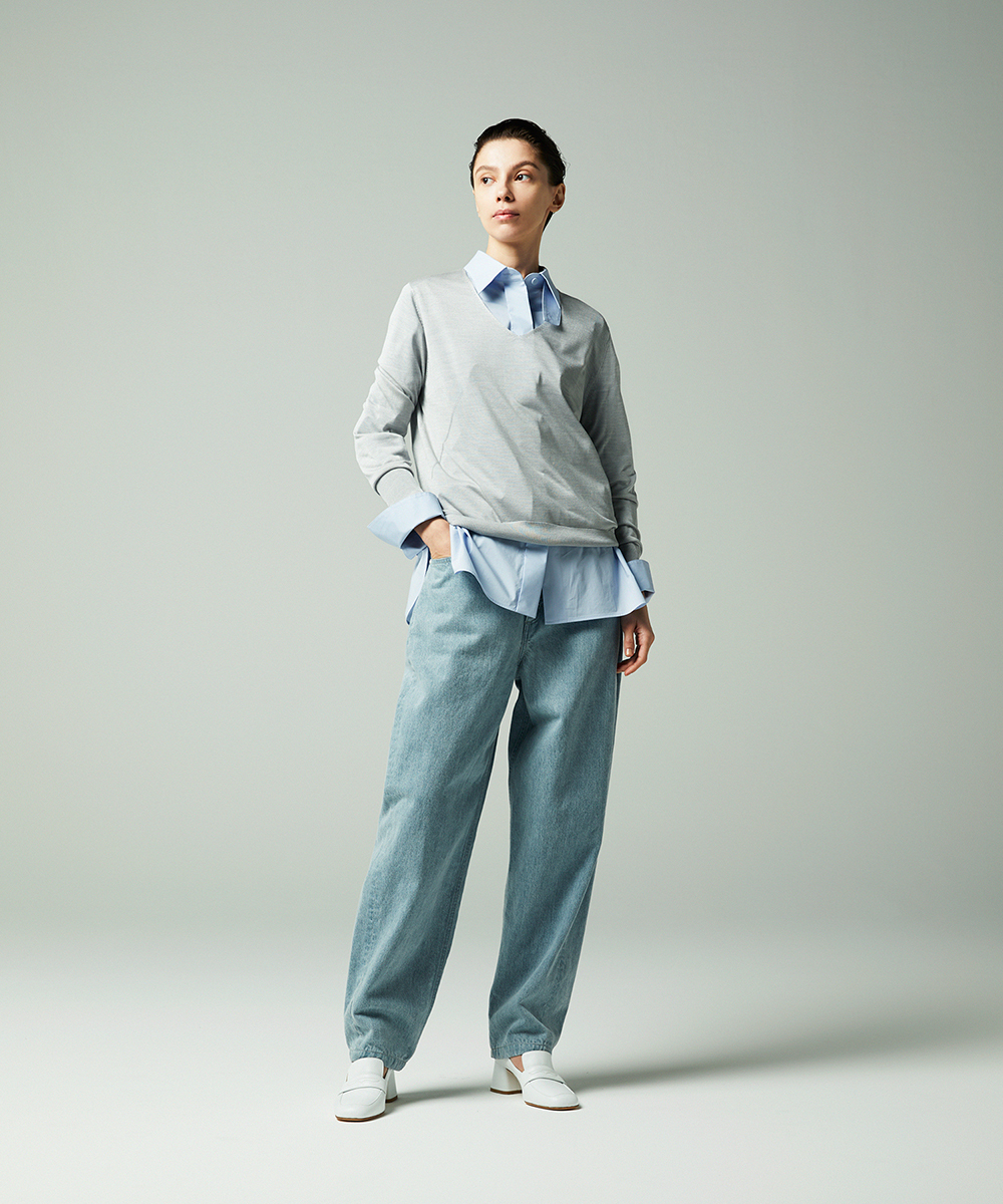 EAUVIRE スロートタブシャツ ライトブルー