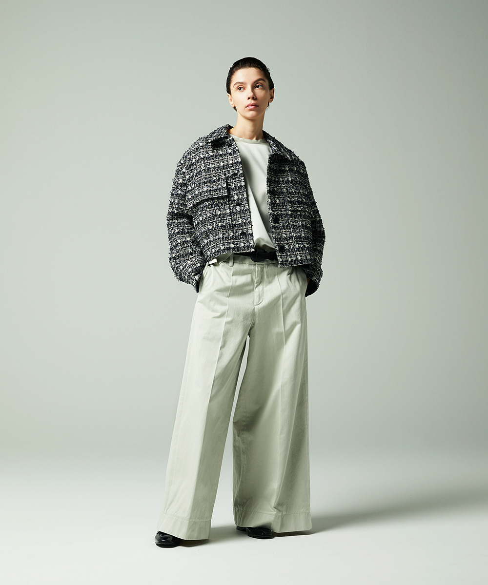 EAUVIRE ウォッシャブルシルクノースリーブブラウス セージ