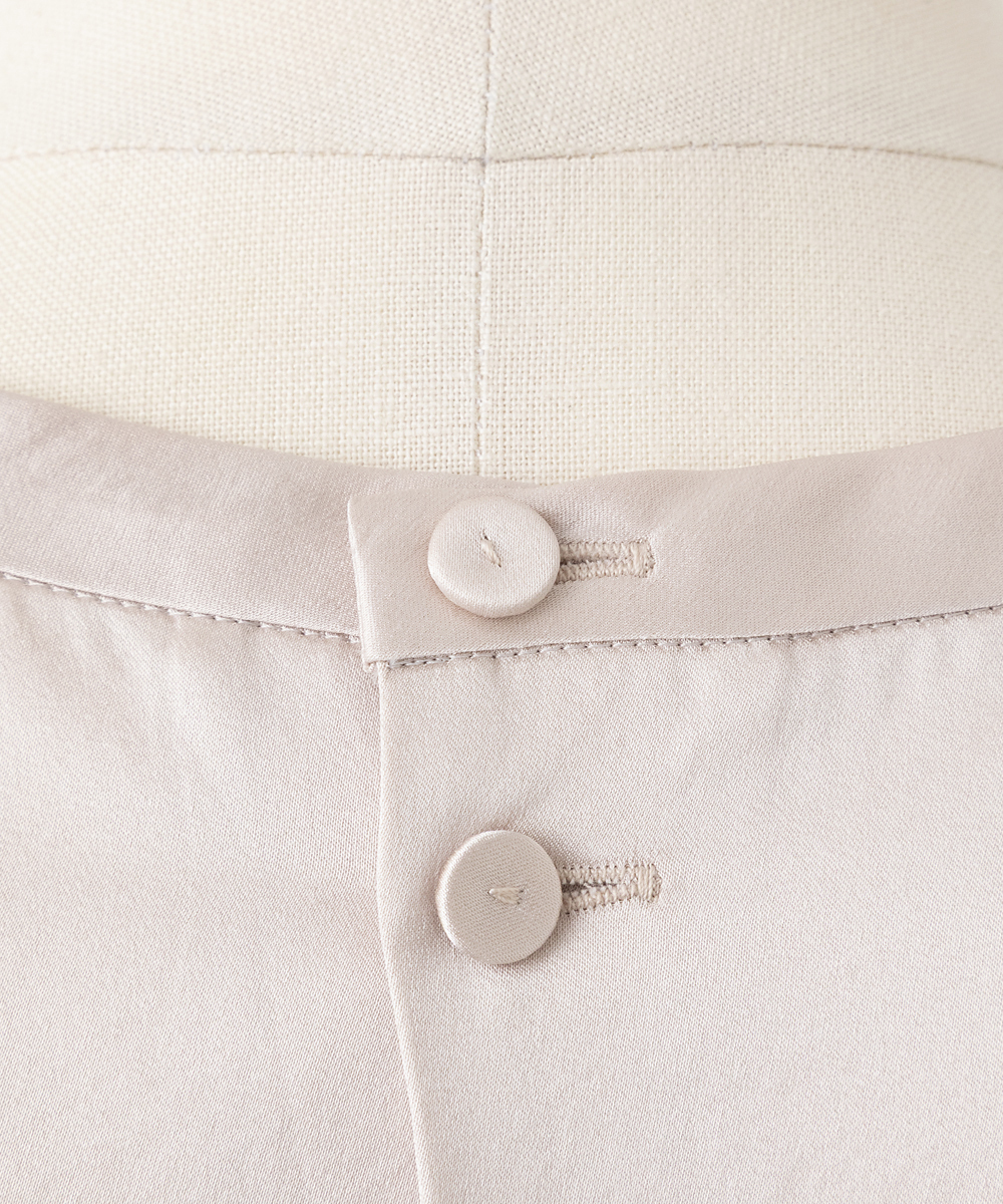 EAUVIRE ウォッシャブルシルクノースリーブブラウス セージ