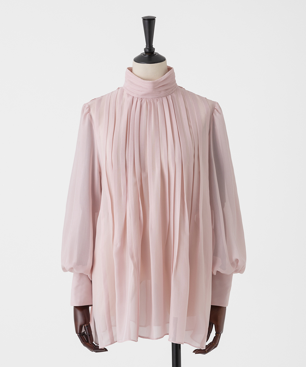 EAUVIRE ランダムタックブラウス ダークグリーン