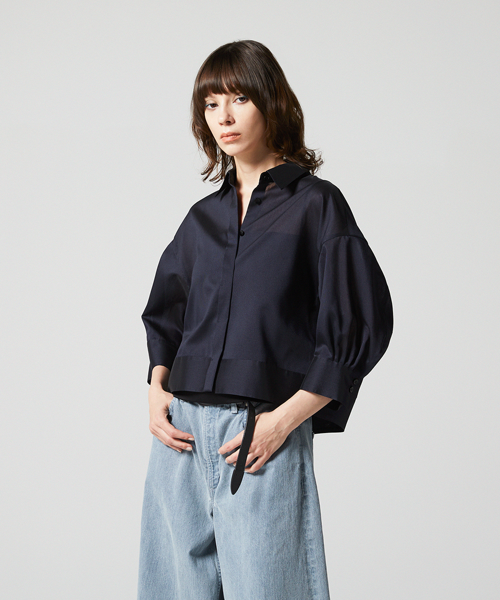 EAUVIRE バックボリュームシャツ ネイビー