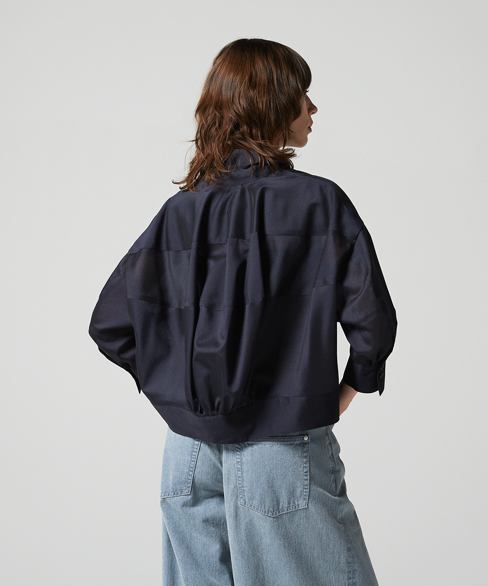 EAUVIRE バックボリュームシャツ ネイビー
