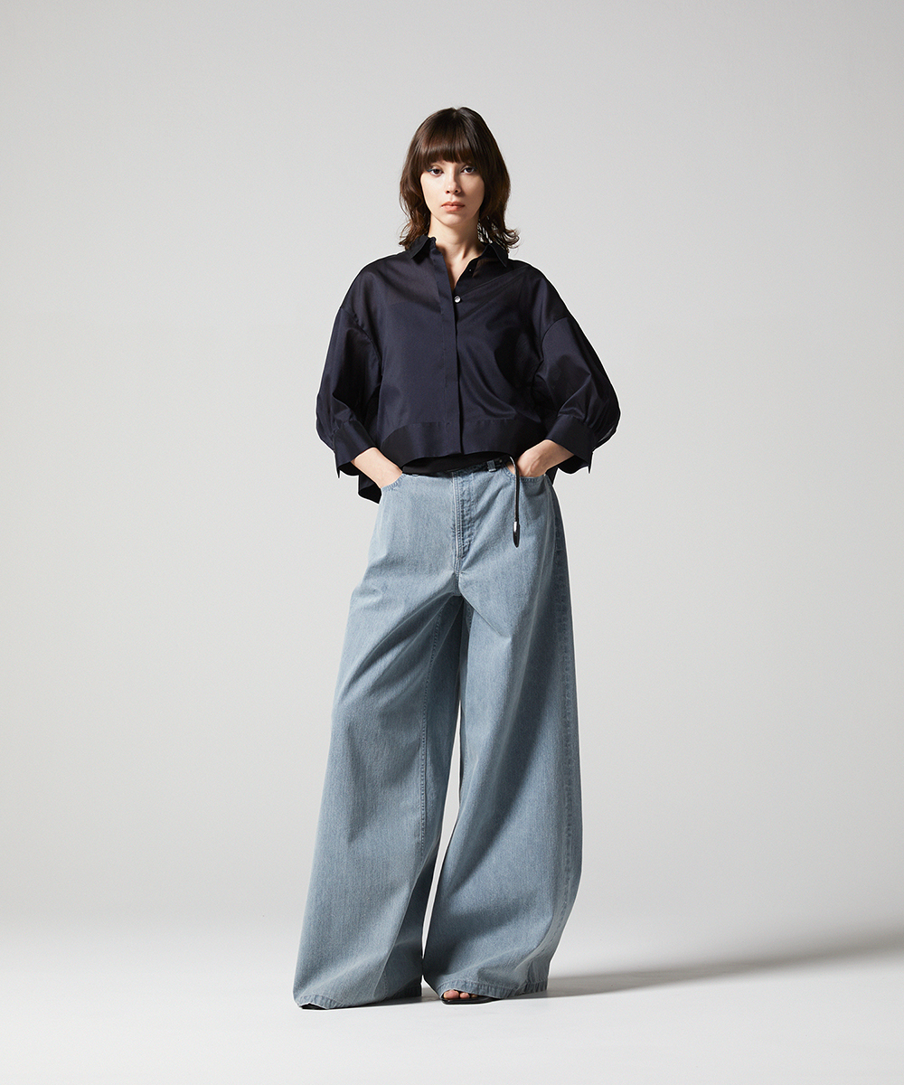 EAUVIRE バックボリュームシャツ ネイビー