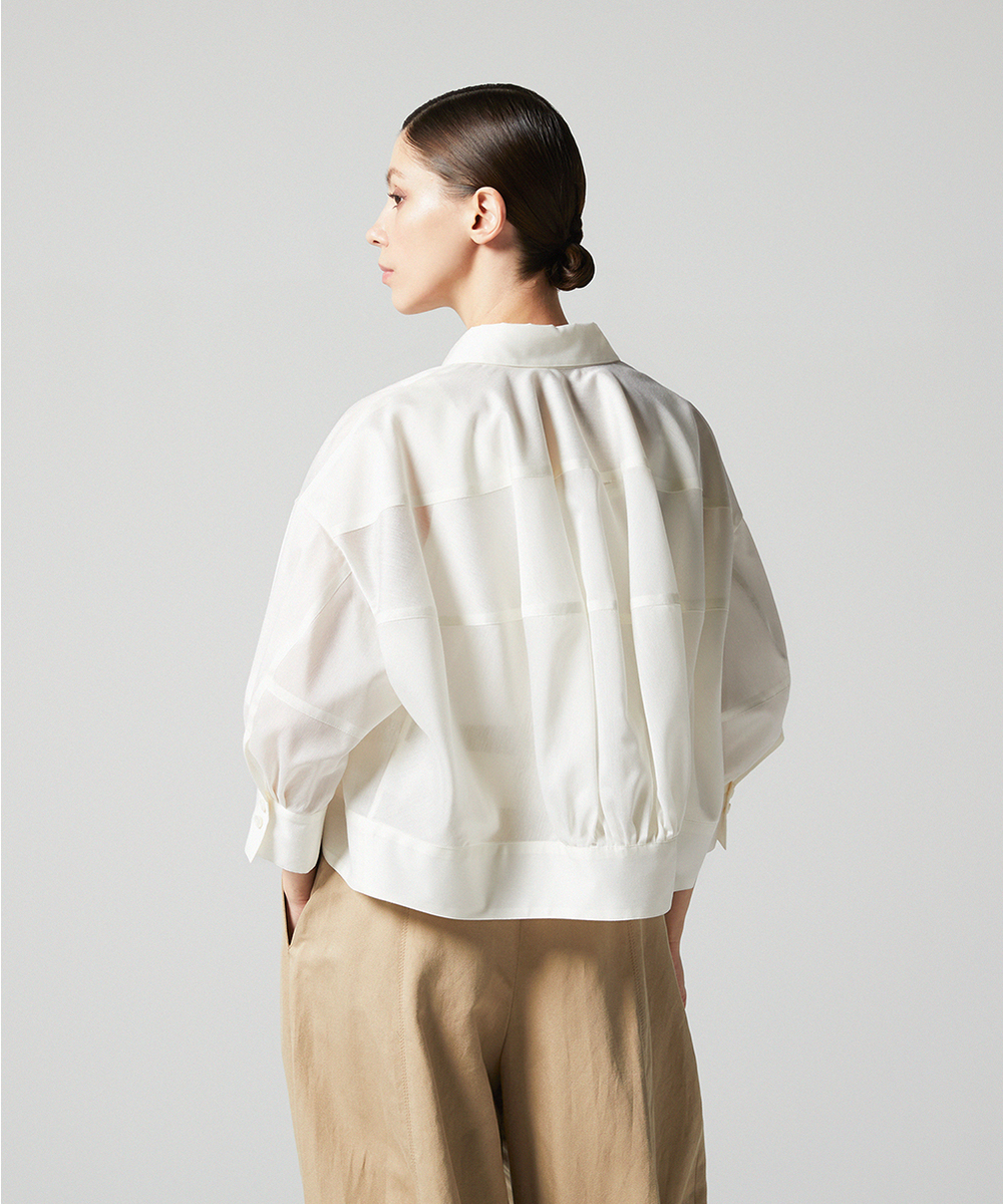 EAUVIRE バックボリュームシャツ ネイビー