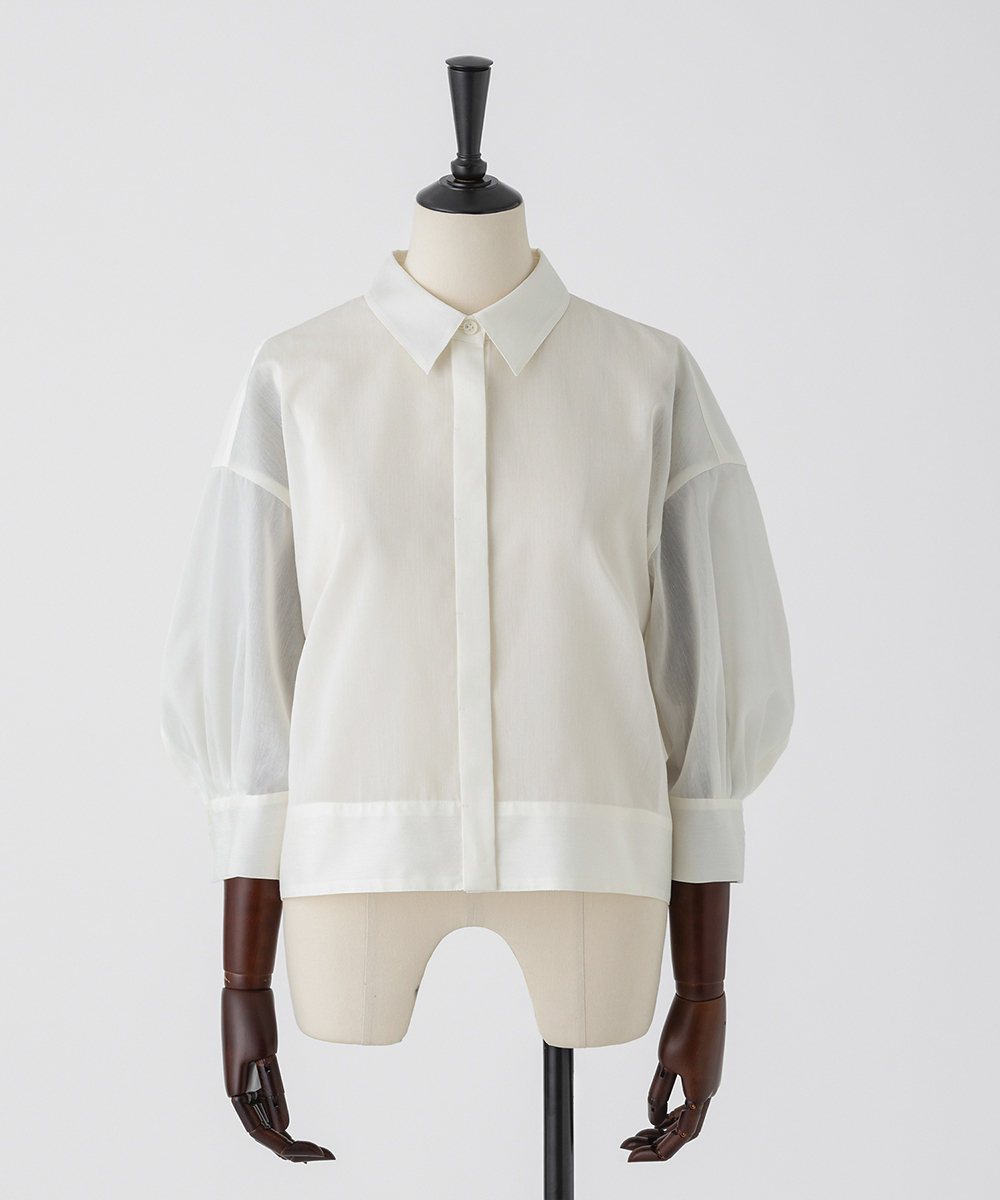 EAUVIRE バックボリュームシャツ ネイビー