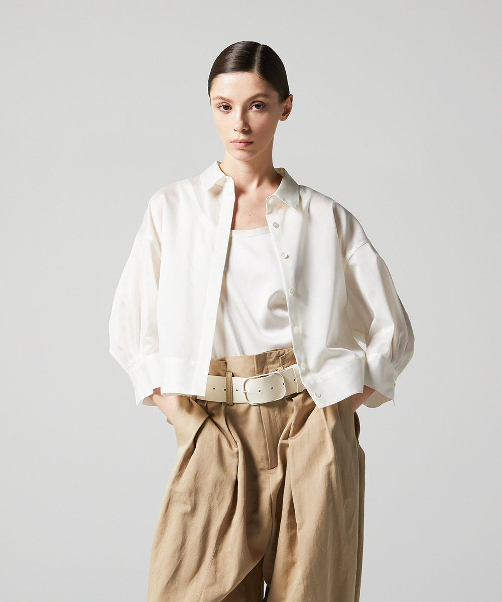 EAUVIRE バックボリュームシャツ ホワイト